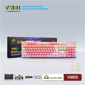 KB cơ VSP gaming (trắng hồng)