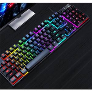 Bàn phím giả cơ led màu đen (vuông)